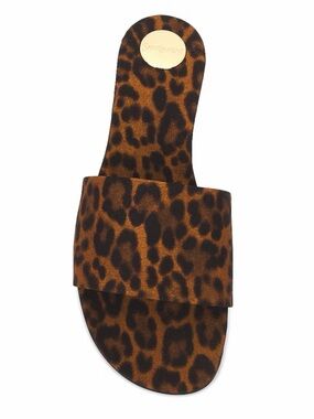 Saint Laurent Leopard-Print Carlyle Flat Slide